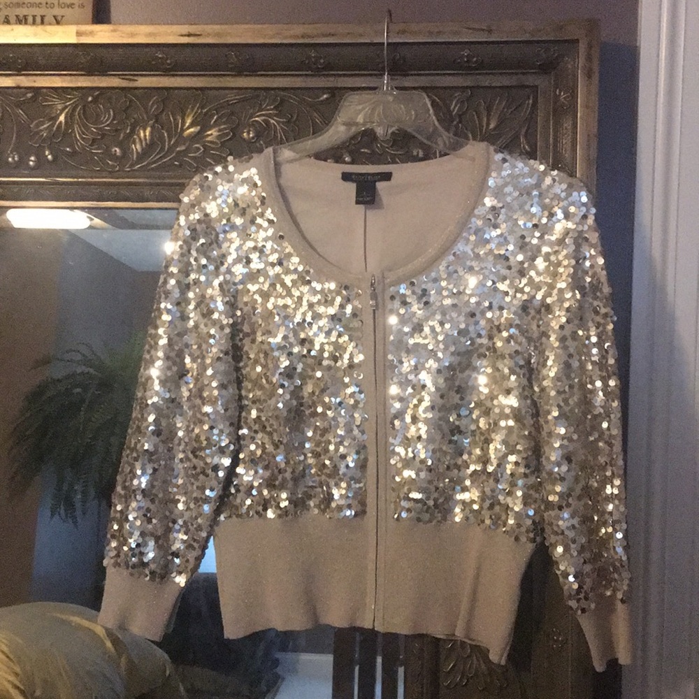 White House Black Market fancy golden top